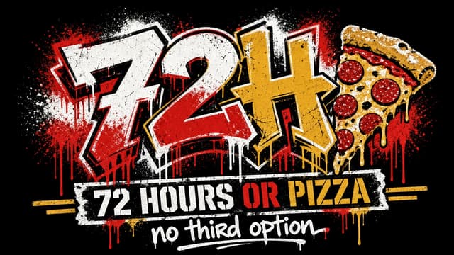 72 Hours or Pizza